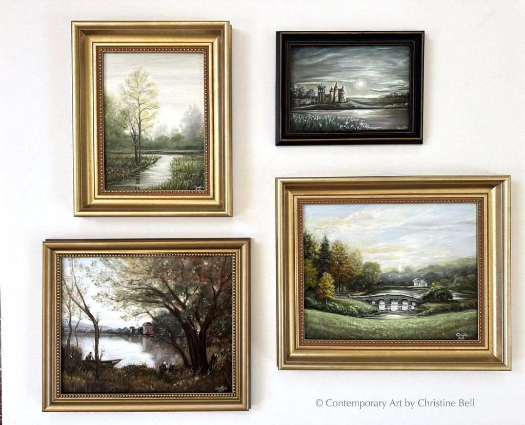 "A Romantic Journey" GICLÉE PRINT Landscape Oil Painting, "Pride and Prejudice" Palladian Bridge