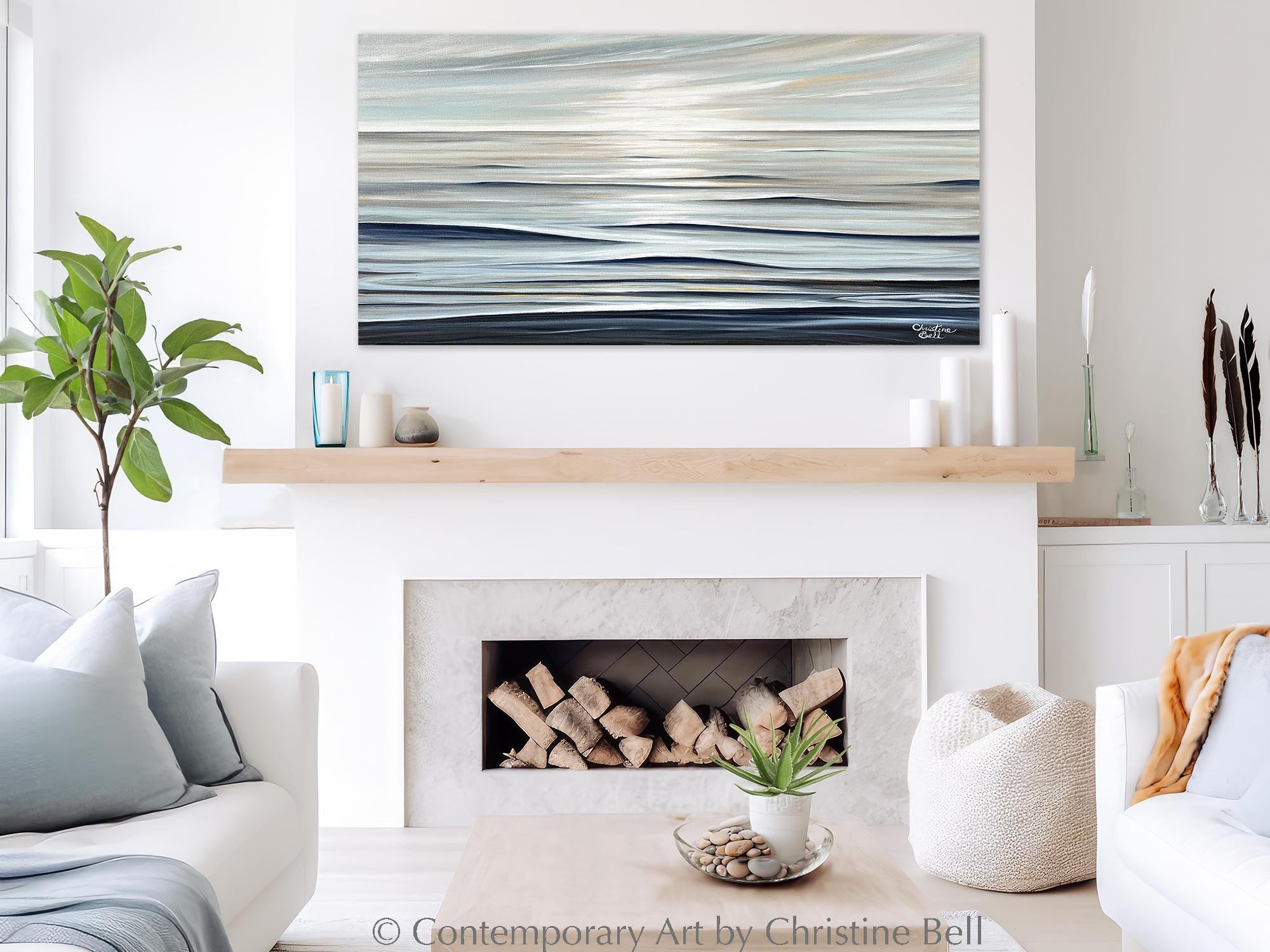 "Still Waters Run Deep" GICLÉE PRINT, Modern Coastal Ocean Seascape Painting