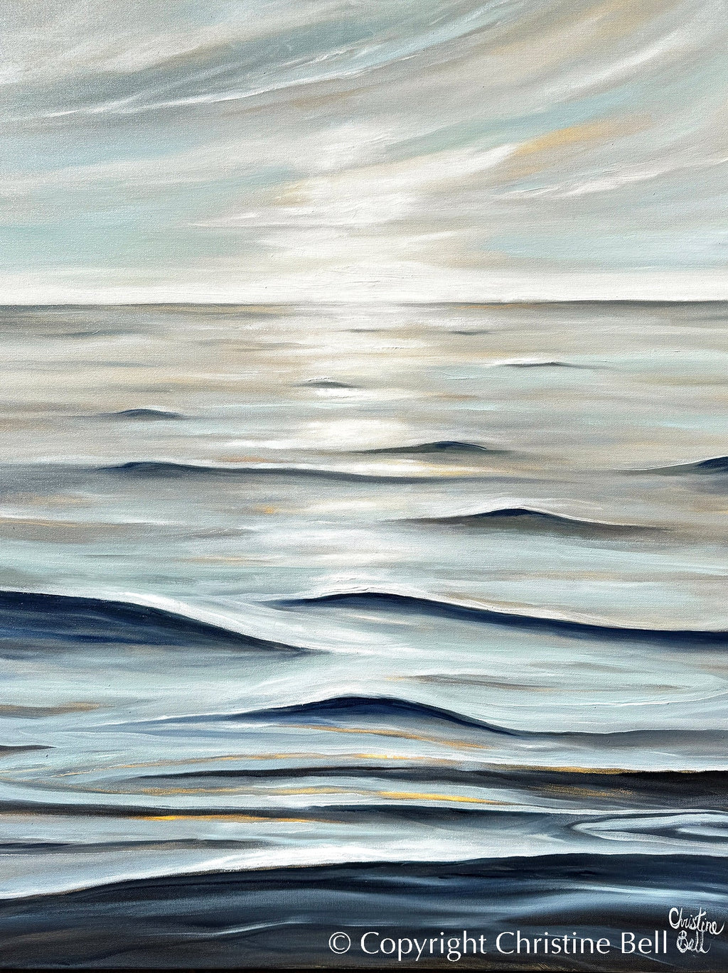 "Still Waters Run Deep" GICLÉE PRINT, Modern Coastal Ocean Seascape Painting