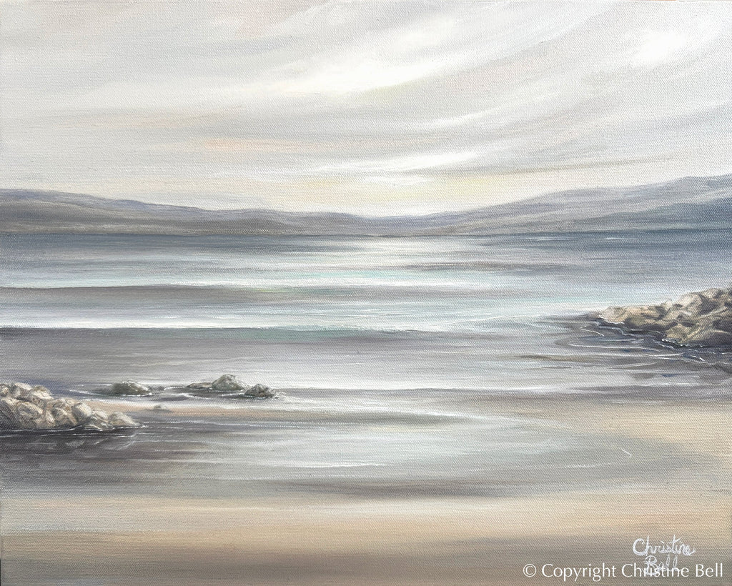 "Seaside Lullaby" GICLÉE PRINT Coastal Landscape Seascape Oil Painting, Tide Pool