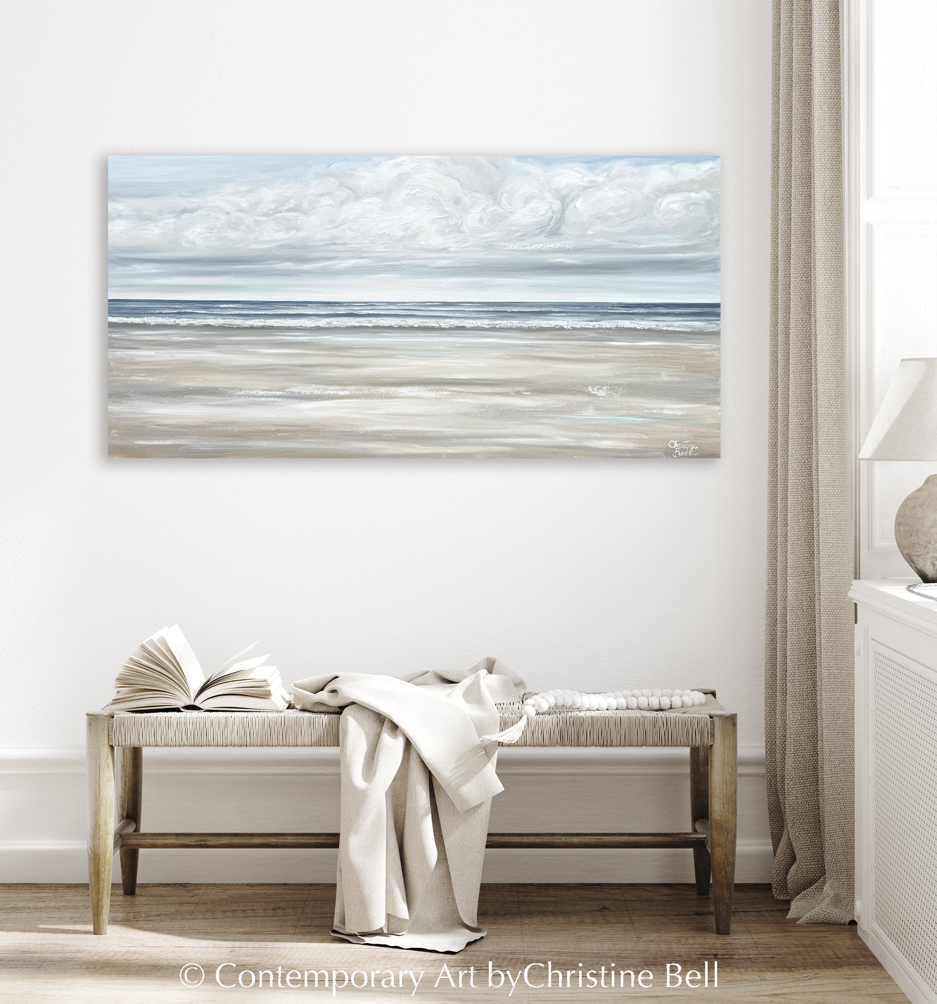 "Serene Seaside" GICLÉE PRINT, Modern Coastal Abstract Ocean Seascape Painting