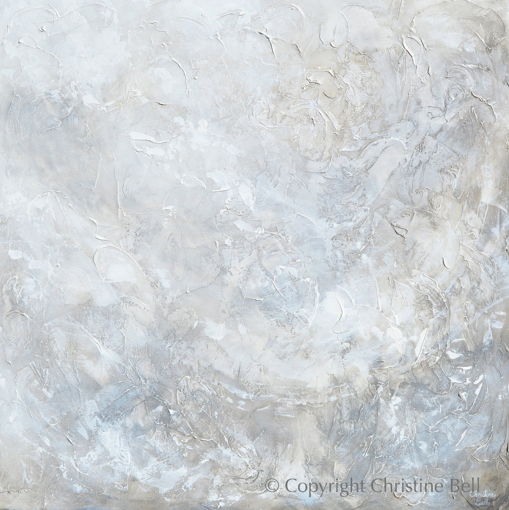 "Silhouette" GICLEE PRINT Coastal Abstract Painting, Neutral, Grey, White, Taupe, Cream, Stone