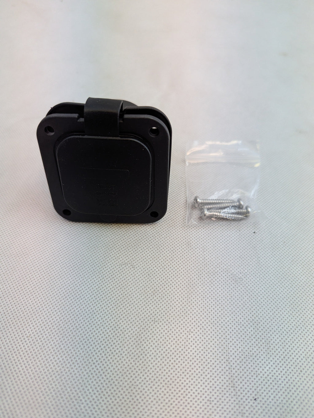 15 Amp Flanged Power Inlet Port 120V RV Shore Plug, NEMA 5-15,  Male Receptacle Outlet