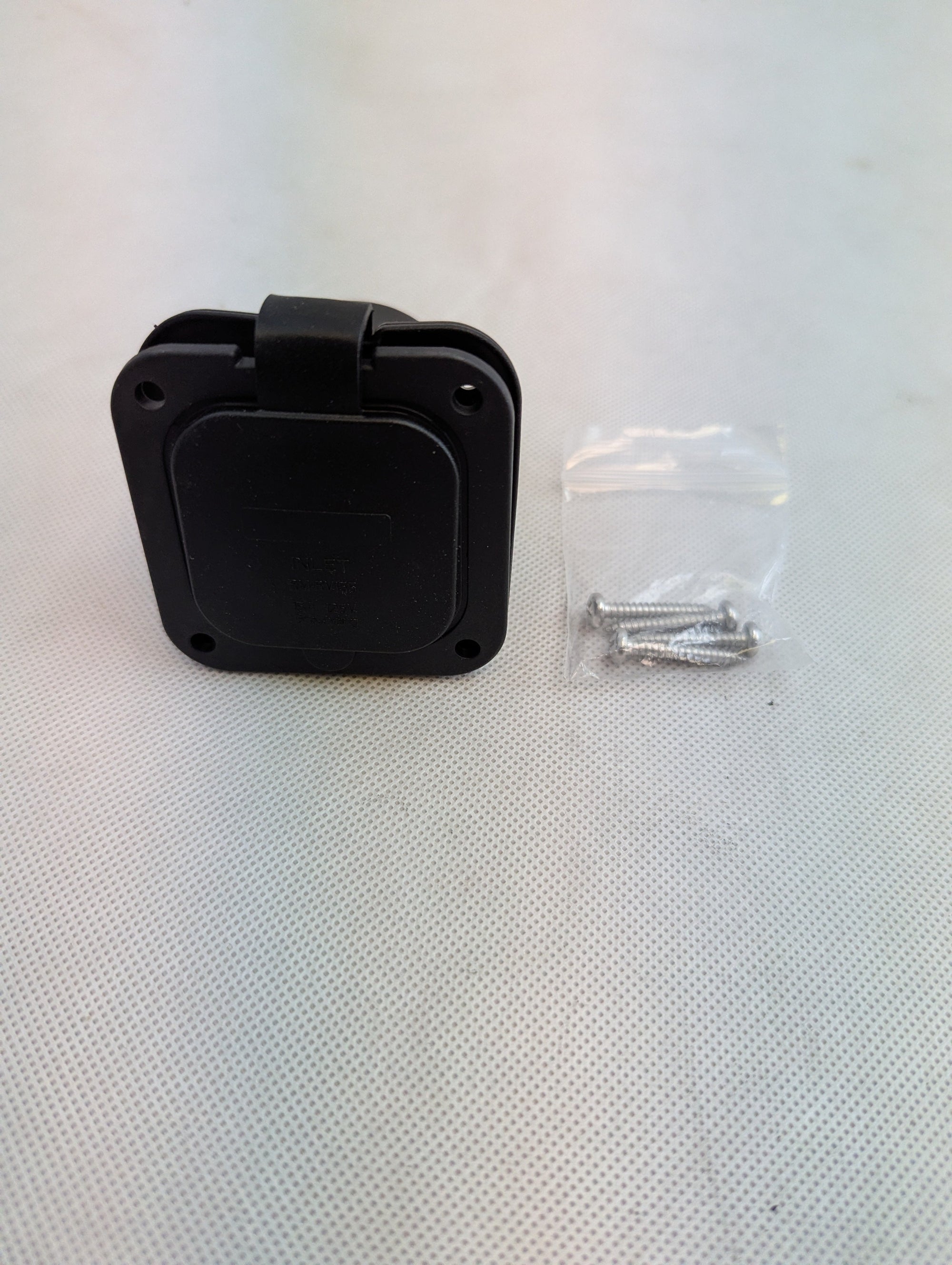 15 Amp Flanged Power Inlet Port 120V RV Shore Plug, NEMA 5-15,  Male Receptacle Outlet