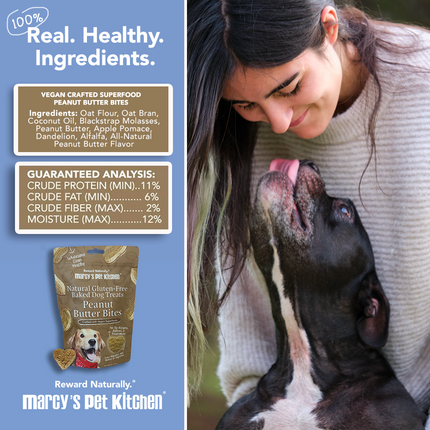 All-Natural Peanut Butter Dog Treats - Homemade-All Natural Dog Treats for Digestive Help - Gluten Free Healthy Human Grade Dog Biscuits for Sensitive Stomachs- USA Made