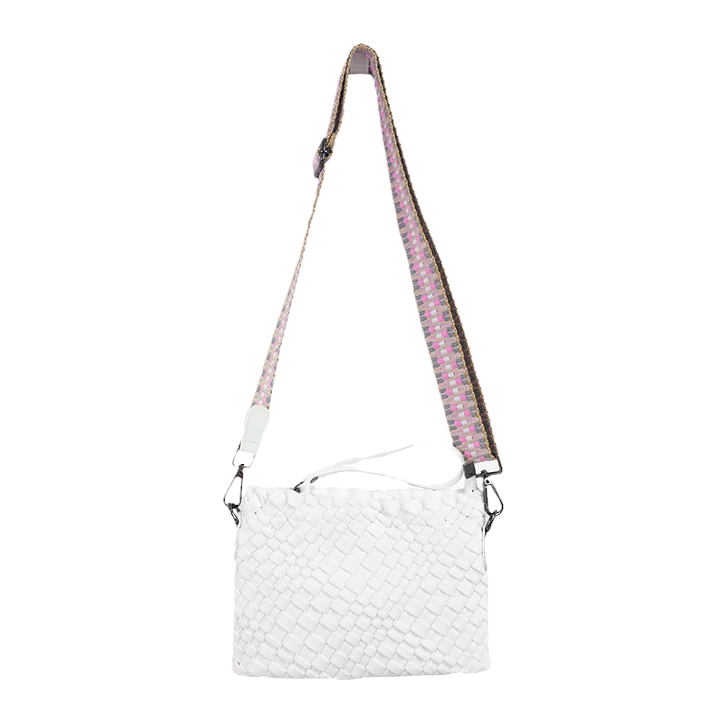 The Bella Woven Neoprene Crossbody - True White