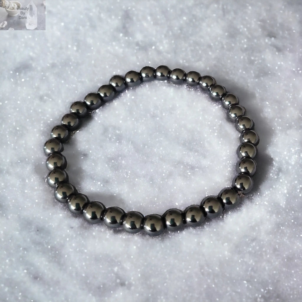 Hematite Grounding Bracelet 6mm - 7.5in