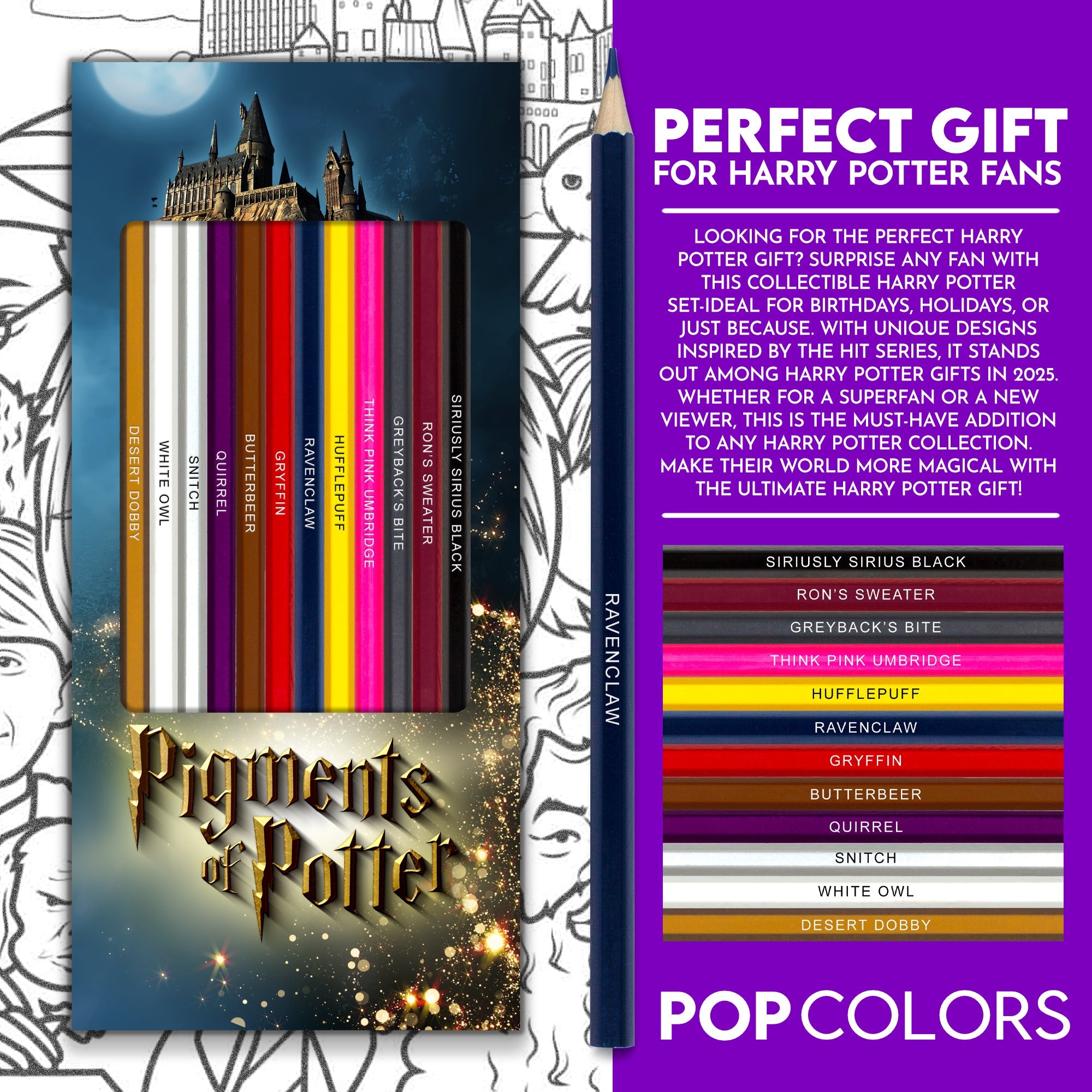 Pigments of Potter Colored Pencil Set for Fans of Harry Potter (Delivered by Thanksgiving 2025)