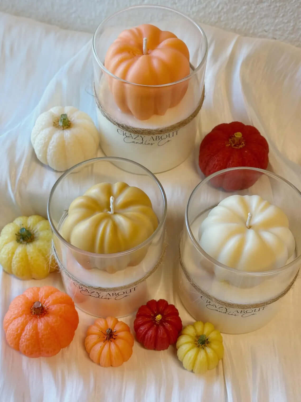 Handmade Pumpkin Candle in Glass Jar for Fall Decor and Seasonal Gifting