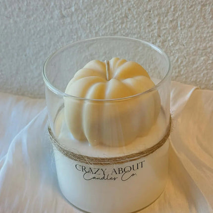Handmade Pumpkin Candle in Glass Jar for Fall Decor and Seasonal Gifting