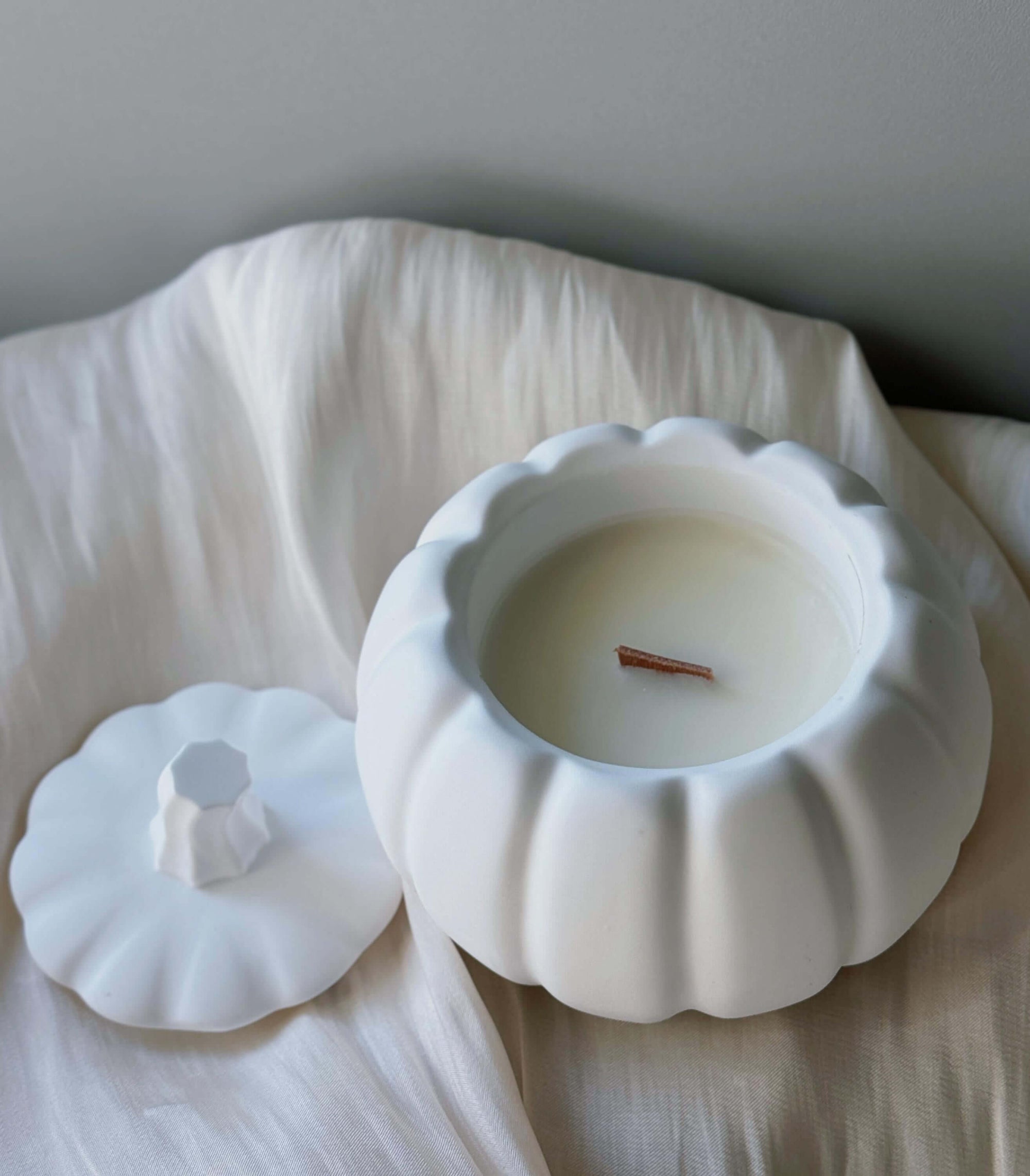 Handcrafted Jesmonite Pumpkin Candle – Art Meets Aroma