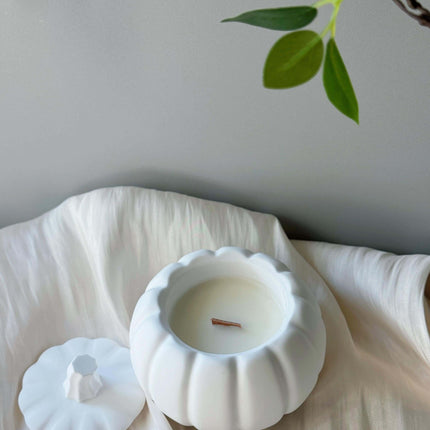 Handcrafted Jesmonite Pumpkin Candle – Art Meets Aroma