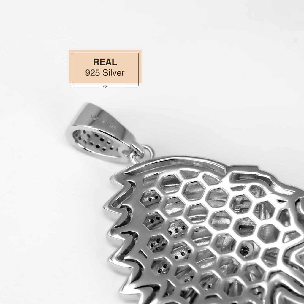 Native American Indian Chef Moissanite Pendant 925 Sterling Silver