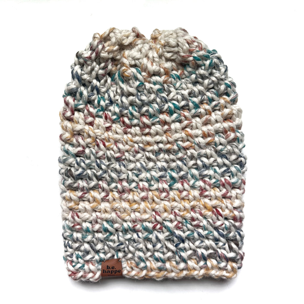 Crochet Simple Slouch Hat | Rainbow Slouchy Beanie