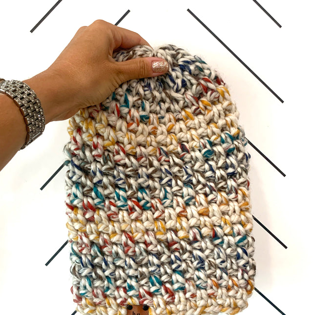 Crochet Simple Slouch Hat | Rainbow Slouchy Beanie