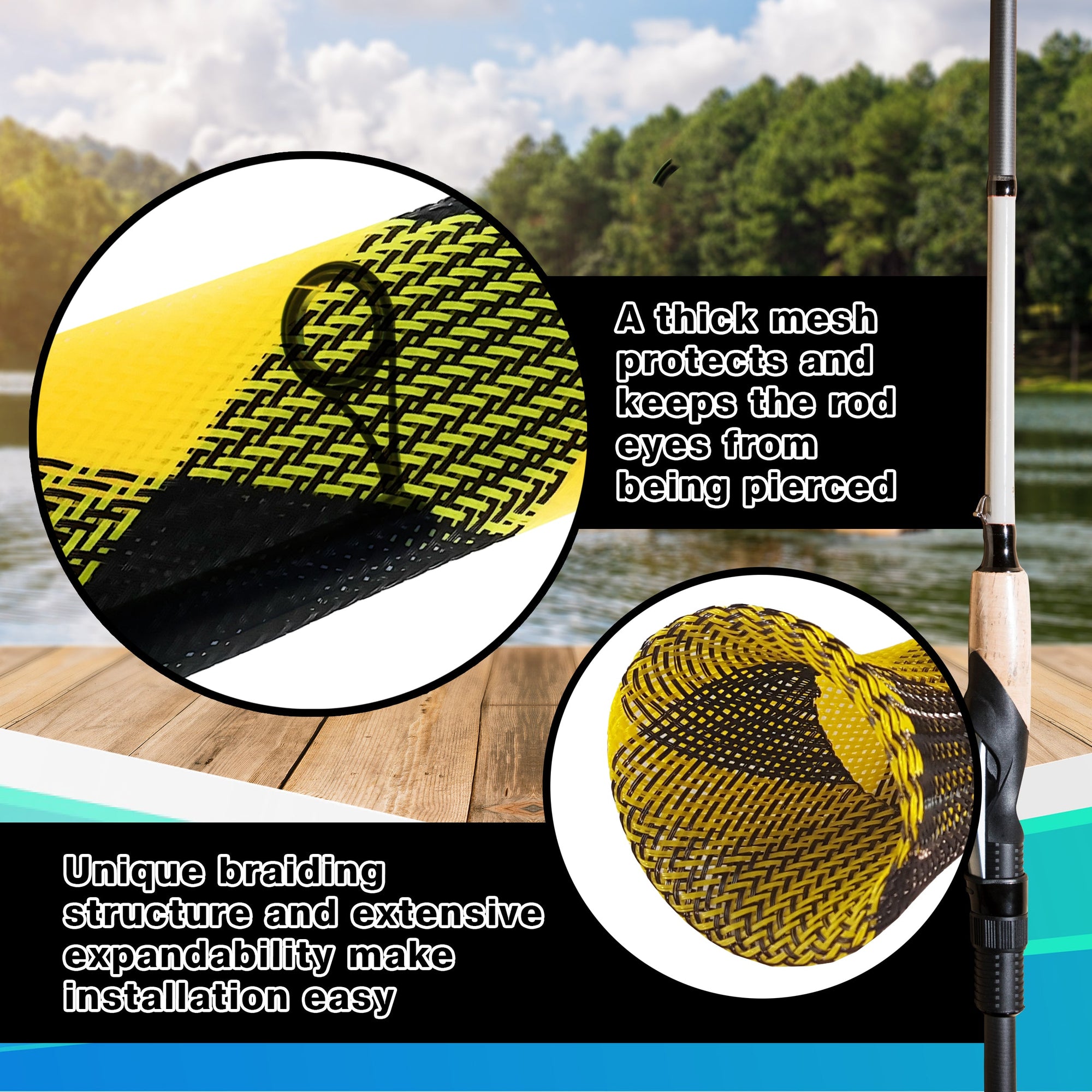 Reaction Tackle Fishing Rod Cover / Rod Sleeve / Rod Sock (2-Pack)