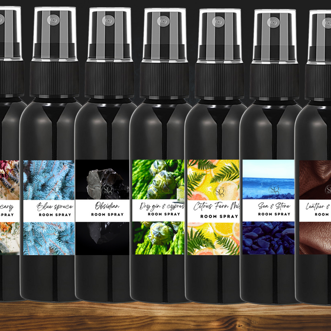 Masculine Room Spray Collection – Handcrafted Room & Linen Sprays with Bold, Sophisticated Scents Like Speakeasy, Obsidian, and Bergamot Eucalyptus