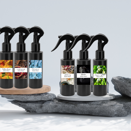 Masculine Room Spray Collection – Handcrafted Room & Linen Sprays with Bold, Sophisticated Scents Like Speakeasy, Obsidian, and Bergamot Eucalyptus