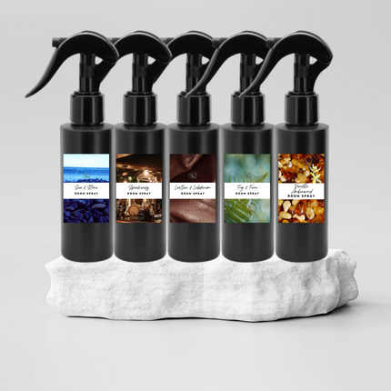 Masculine Room Spray Collection – Handcrafted Room & Linen Sprays with Bold, Sophisticated Scents Like Speakeasy, Obsidian, and Bergamot Eucalyptus