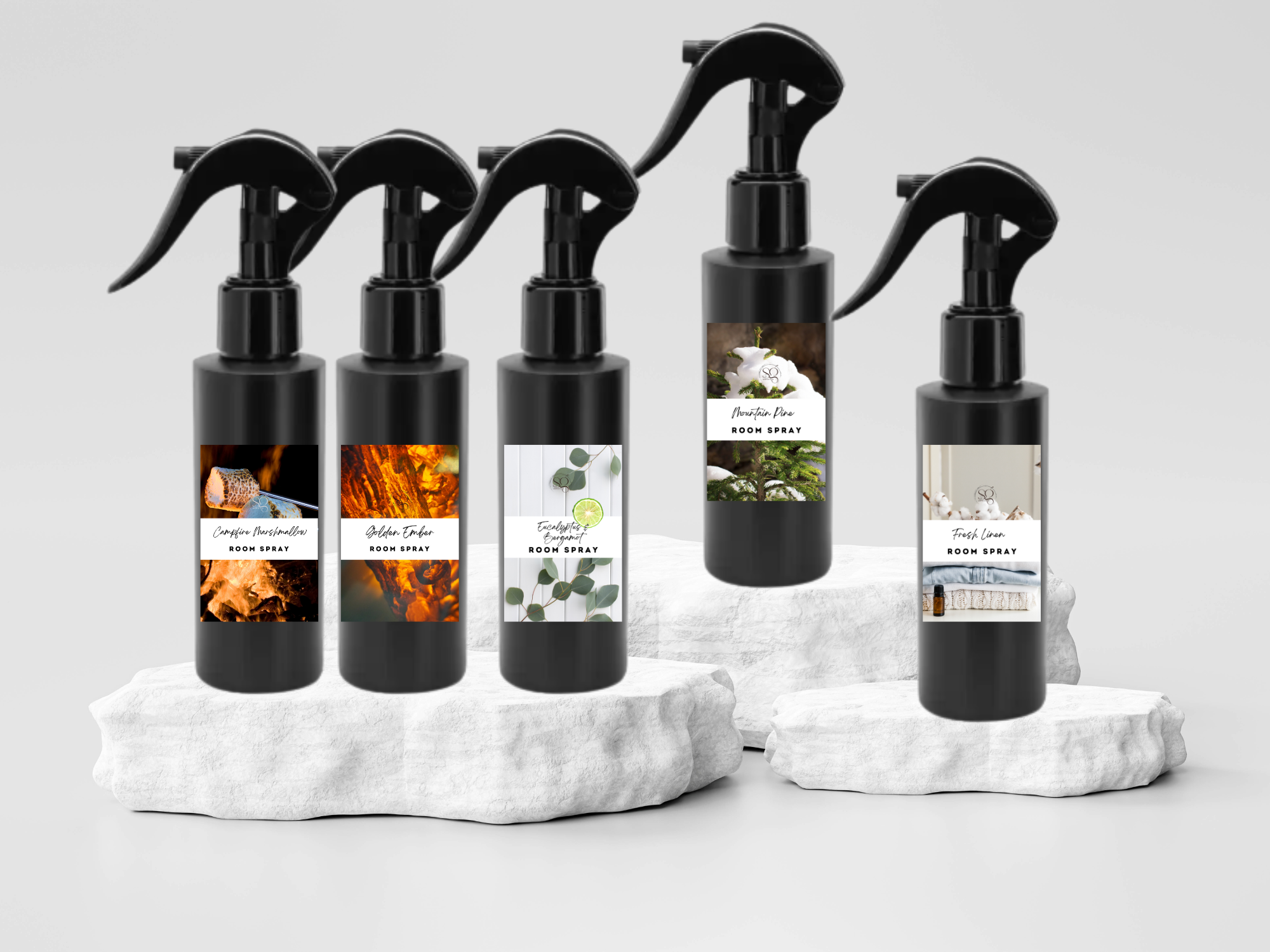 Masculine Room Spray Collection – Handcrafted Room & Linen Sprays with Bold, Sophisticated Scents Like Speakeasy, Obsidian, and Bergamot Eucalyptus