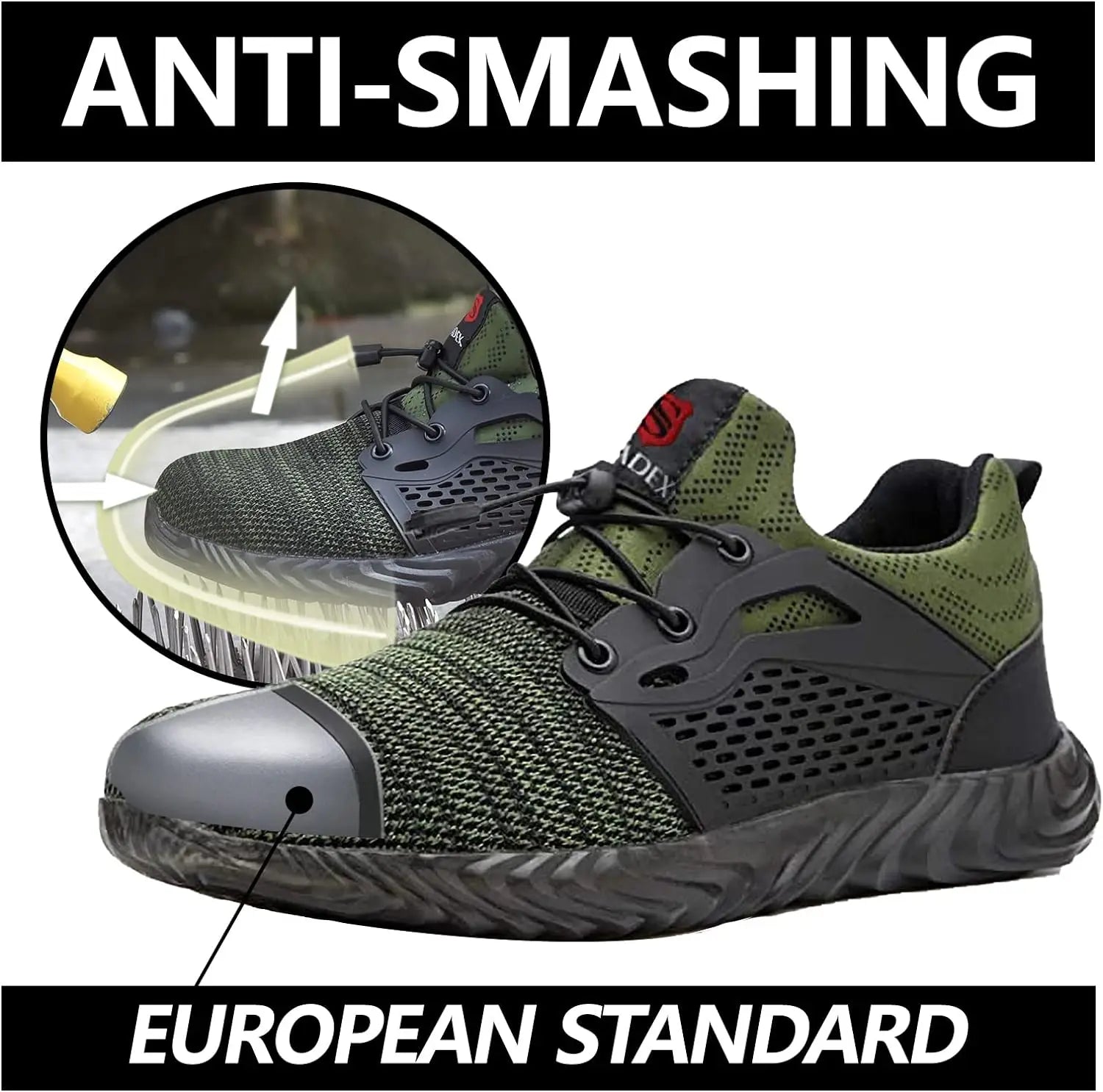 SUADEX Steel Toe Sneakers Lightweight Indestructible Work Shoes for Construction