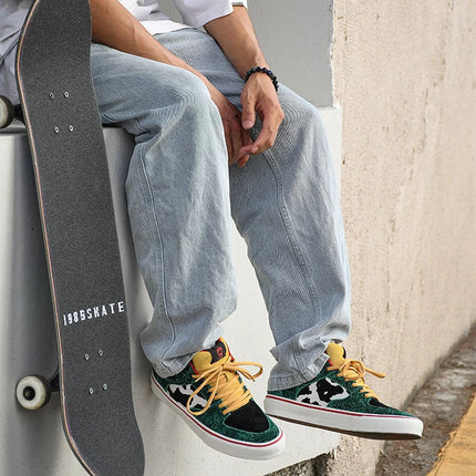 Joiints Green Mid-Top Skate Sneakers Stylish Vulcanized Casual Shoes for Teens