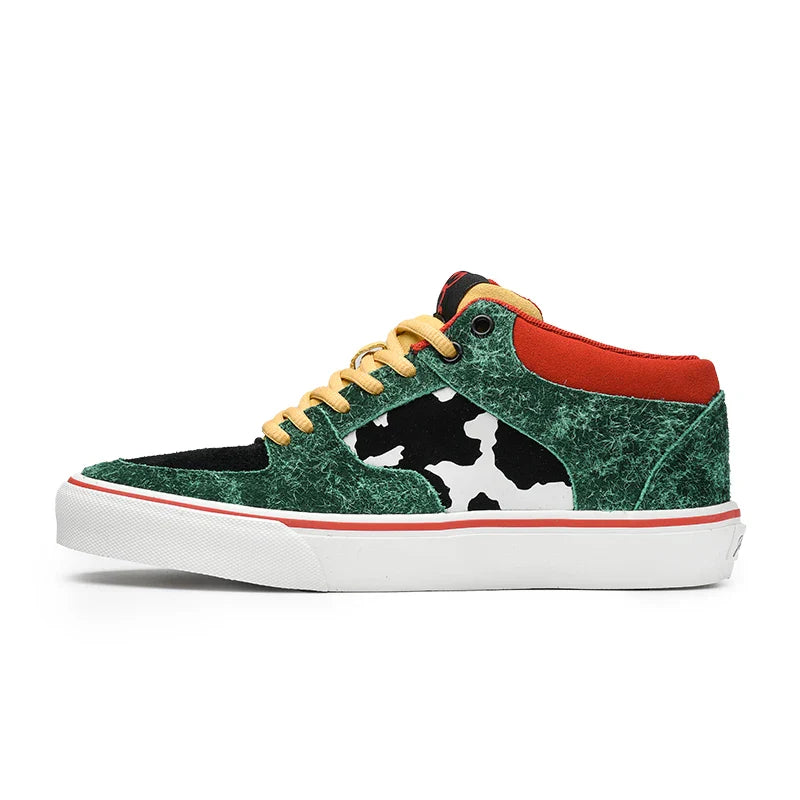 Joiints Green Mid-Top Skate Sneakers Stylish Vulcanized Casual Shoes for Teens