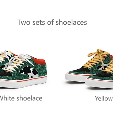 Joiints Green Mid-Top Skate Sneakers Stylish Vulcanized Casual Shoes for Teens