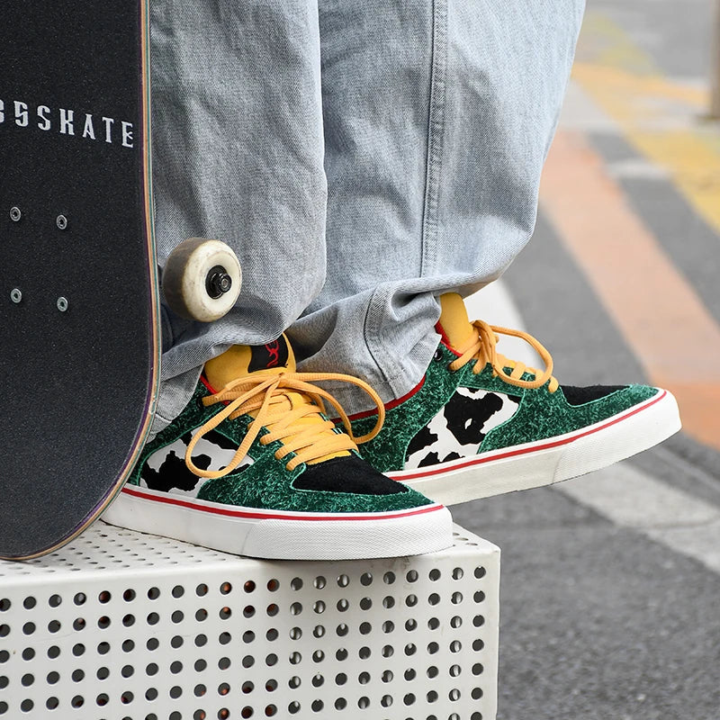 Joiints Green Mid-Top Skate Sneakers Stylish Vulcanized Casual Shoes for Teens