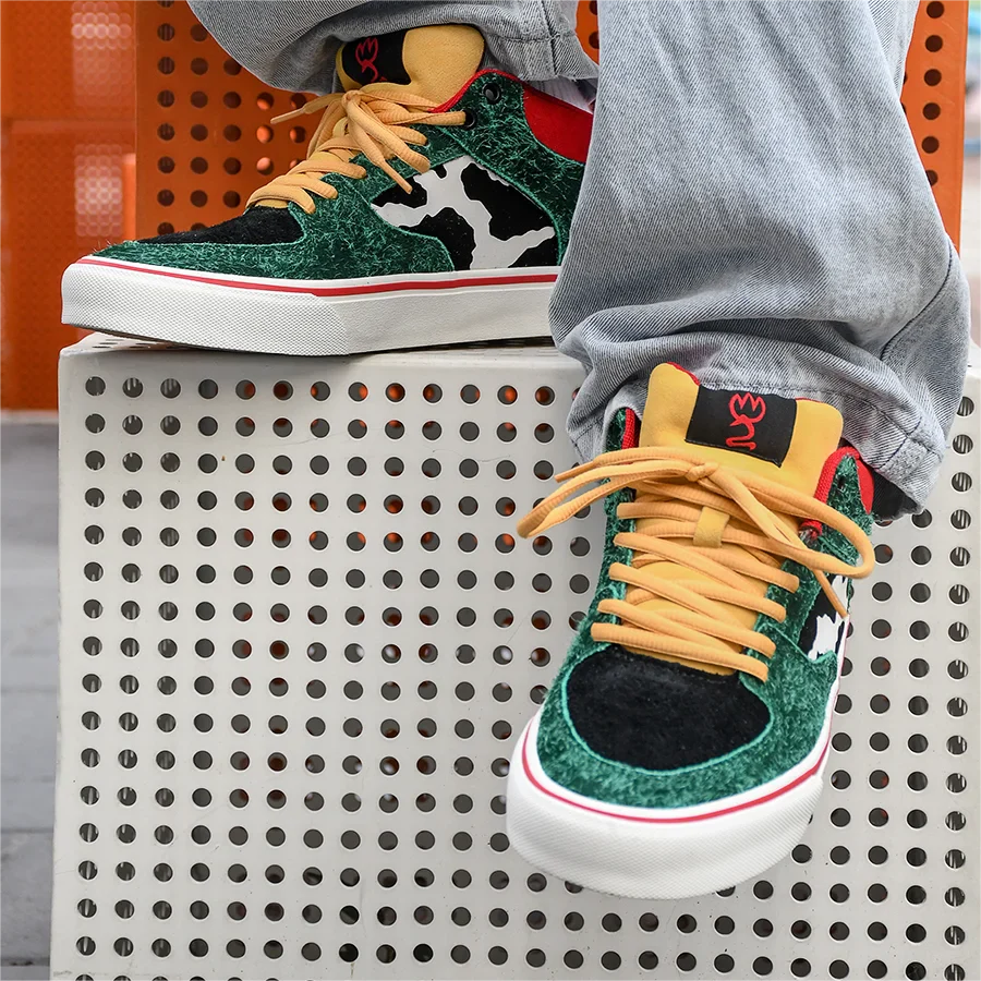 Joiints Green Mid-Top Skate Sneakers Stylish Vulcanized Casual Shoes for Teens