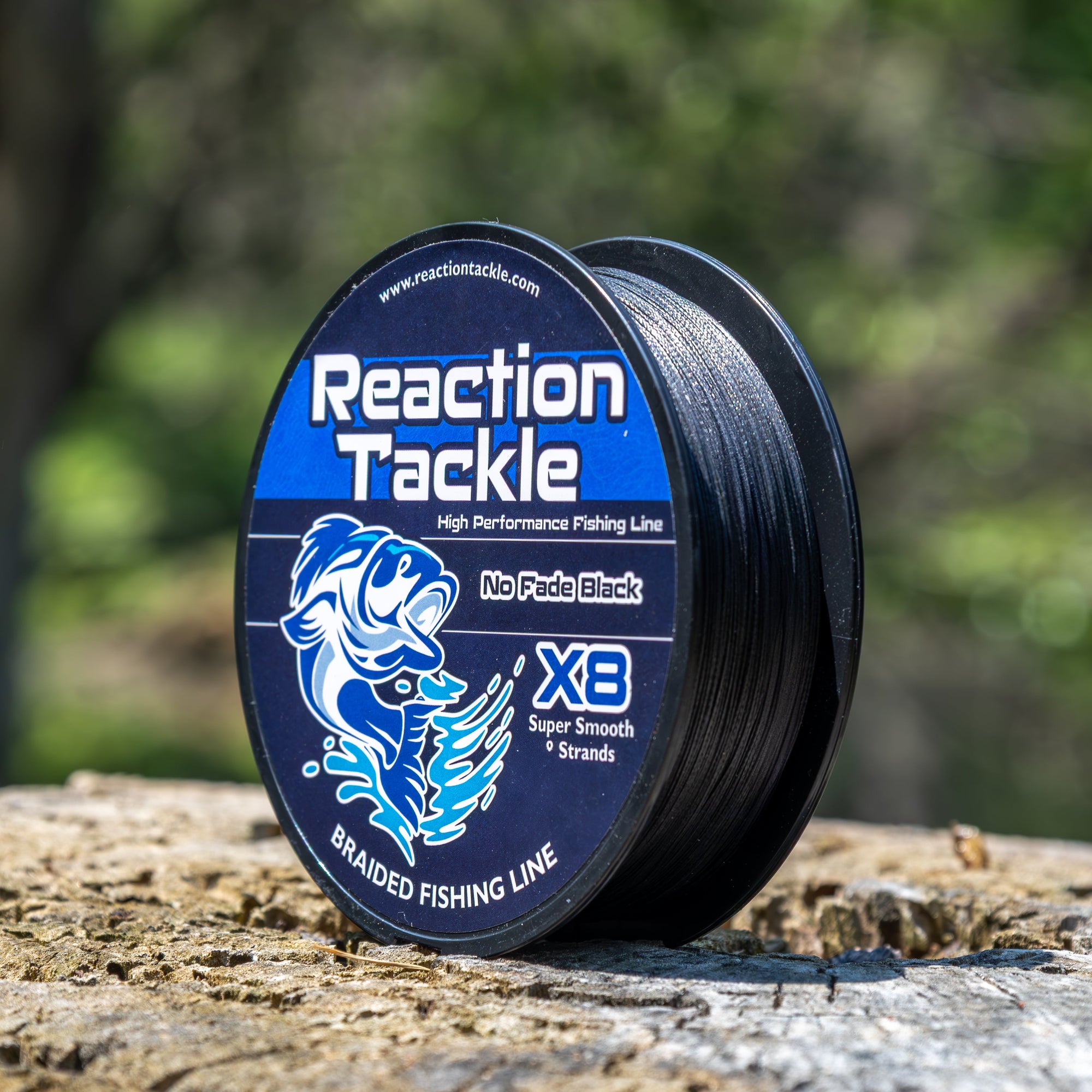 Reaction Tackle X8 Braided Fishing Line - NO FADE Black 8 Strand - NEW