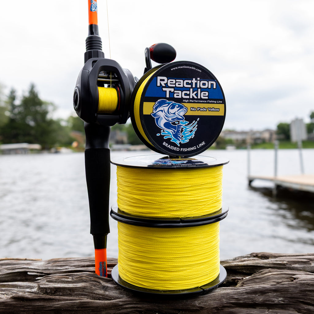 Reaction Tackle Braided Fishing Line - NO FADE Yellow - NEW