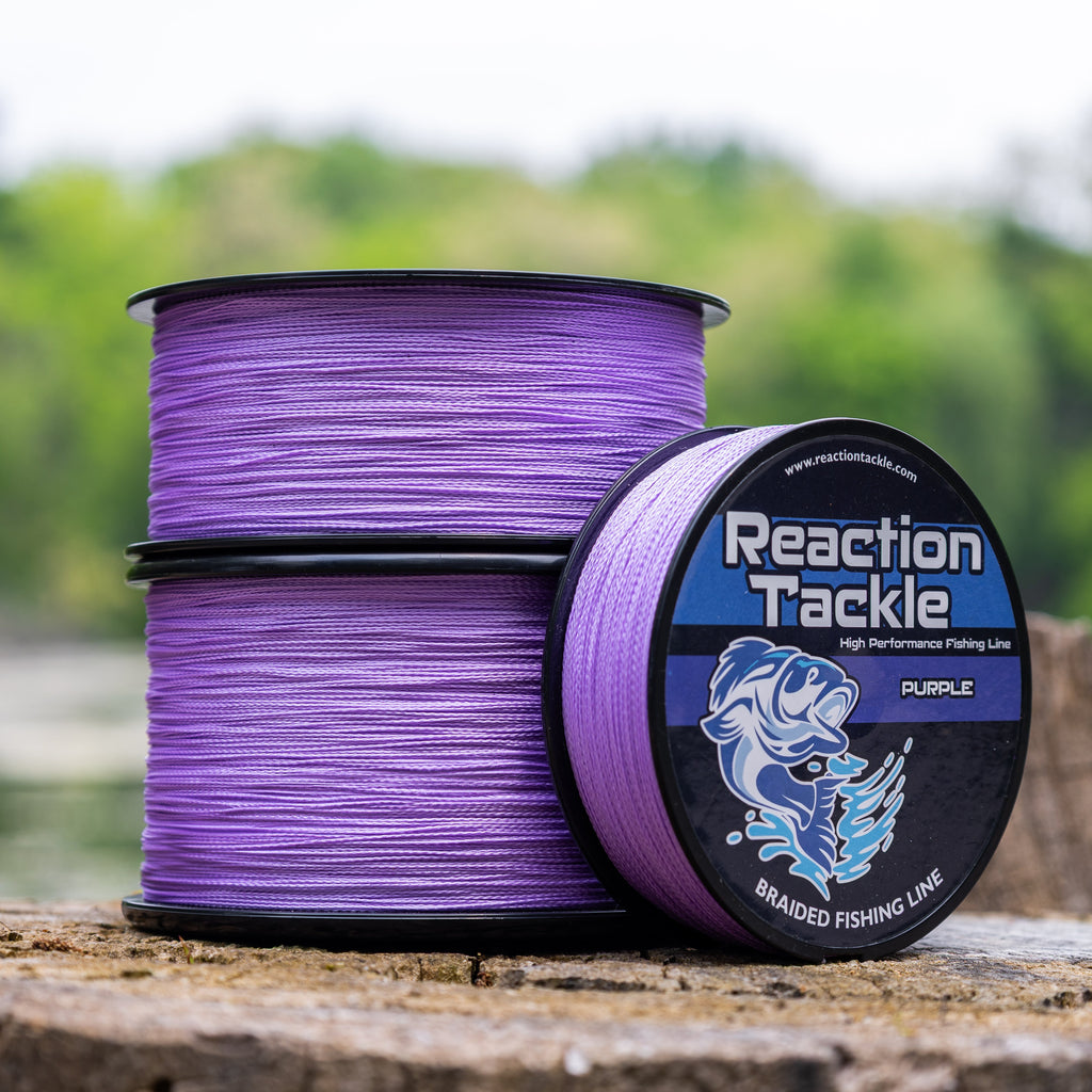 Reaction Tackle Braided Fishing Line - Purple - NEW