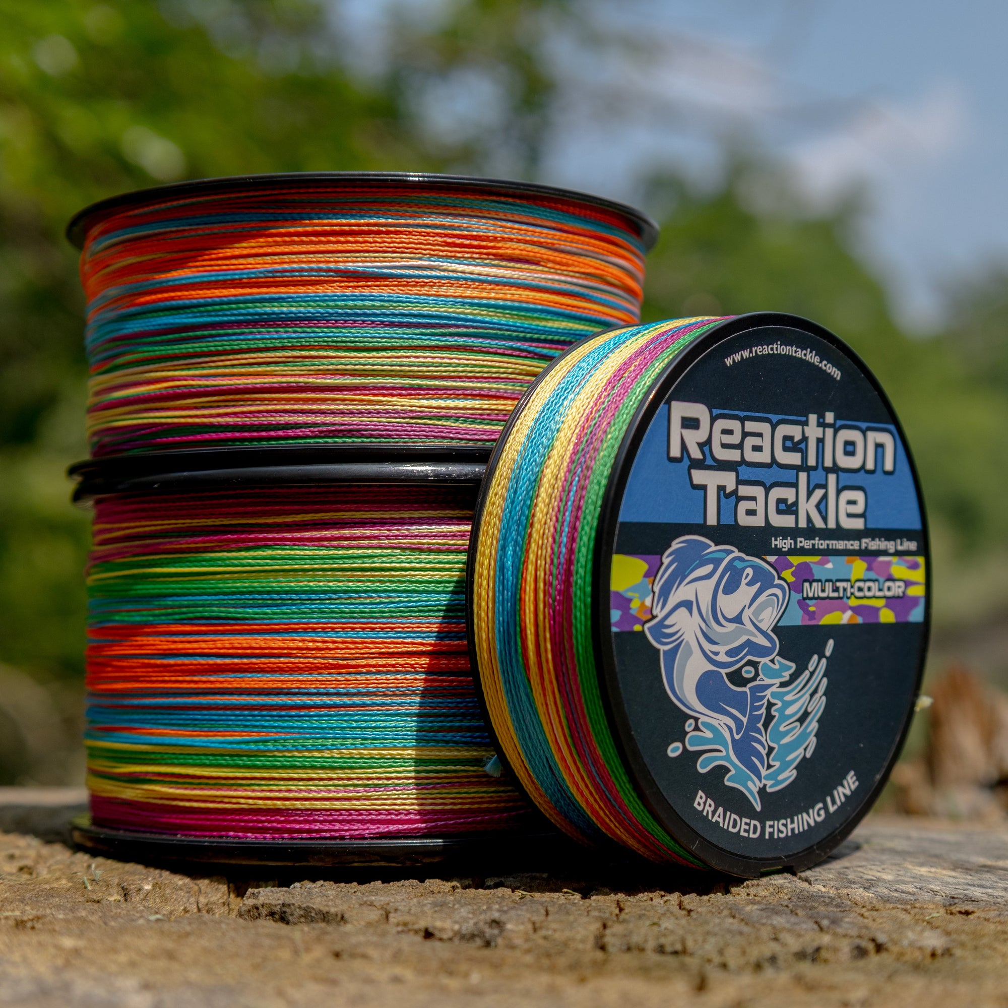 Reaction Tackle Braided Fishing Line - Multi-Color