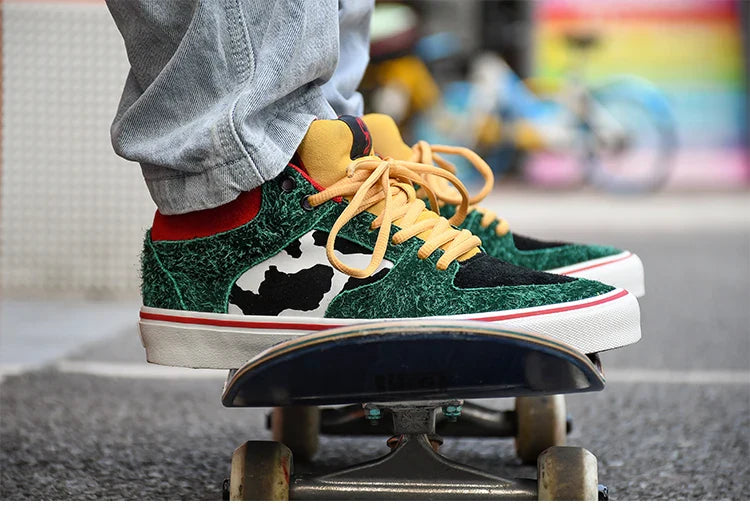 Joiints Green Mid-Top Skate Sneakers Stylish Vulcanized Casual Shoes for Teens