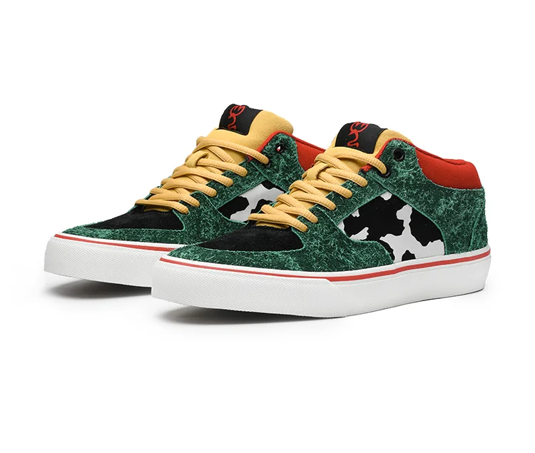 Joiints Green Mid-Top Skate Sneakers Stylish Vulcanized Casual Shoes for Teens