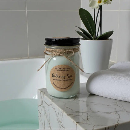 Relaxing Spa Eucalyptus and Mint Candle | Organic Soy Candle