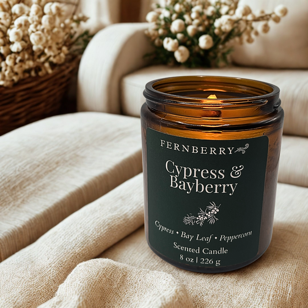 Cypress & Bayberry- 8oz Wood Wick Candle