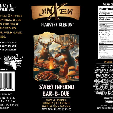 Sweet Inferno - Hot & Sweet Honey Jalapeño BBQ Sauce