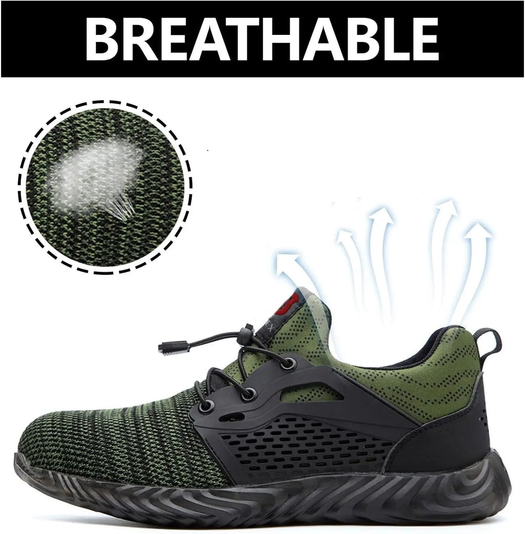 SUADEX Steel Toe Sneakers Lightweight Indestructible Work Shoes for Construction