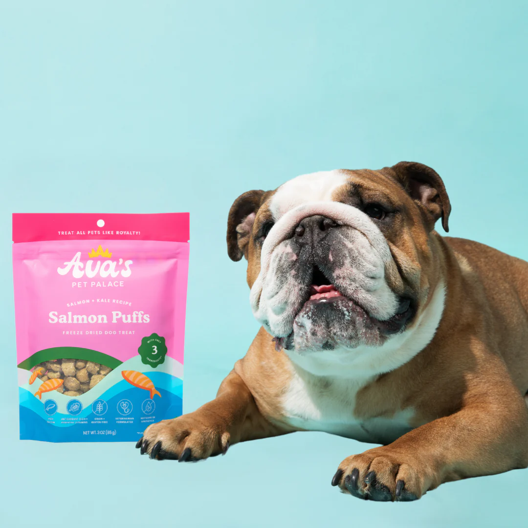 Ava's Pet Palace Freeze Dried Dog Treats - Salmon Puffs (3 oz)