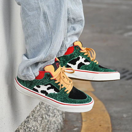 Joiints Green Mid-Top Skate Sneakers Stylish Vulcanized Casual Shoes for Teens