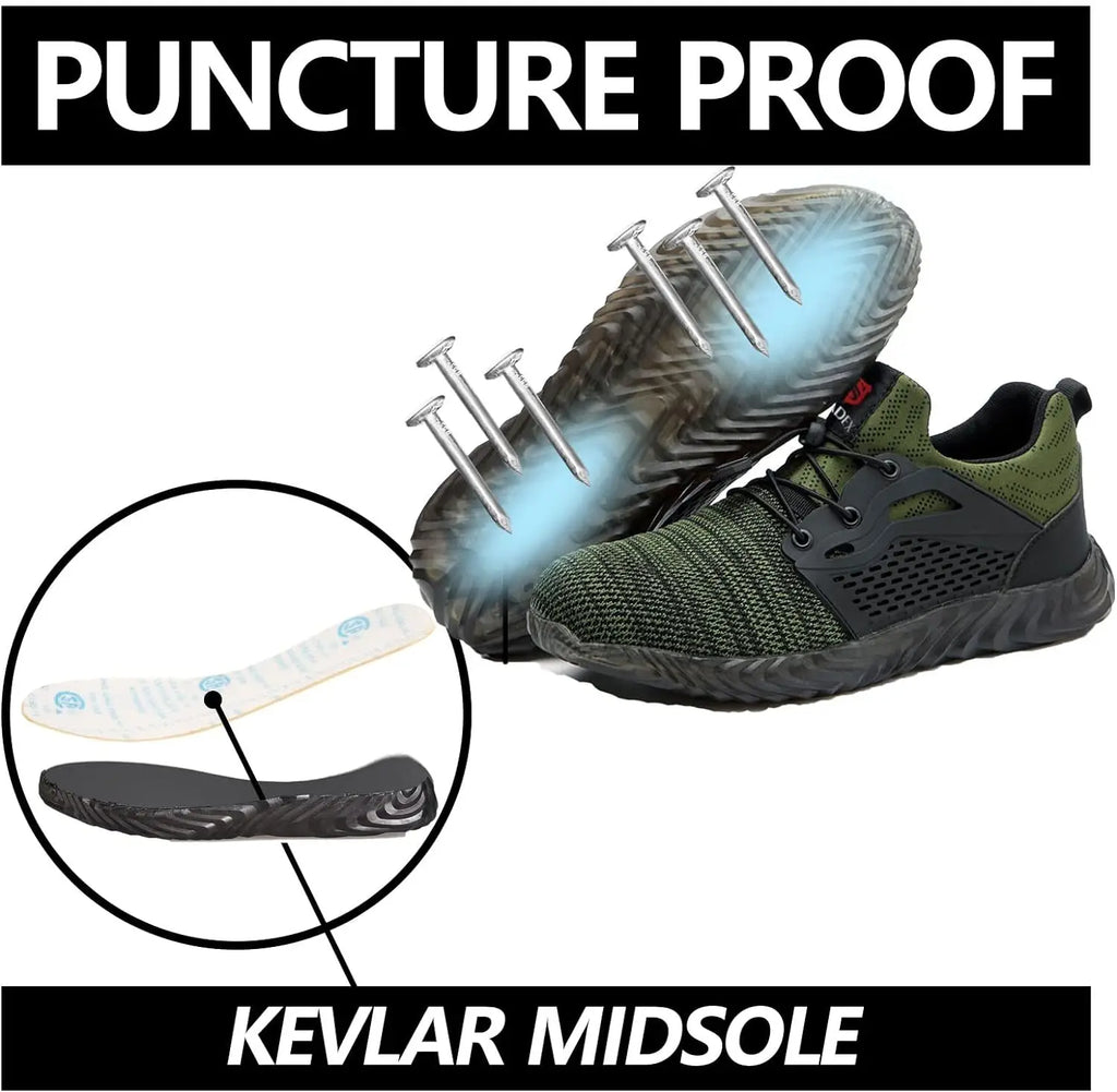 SUADEX Steel Toe Sneakers Lightweight Indestructible Work Shoes for Construction