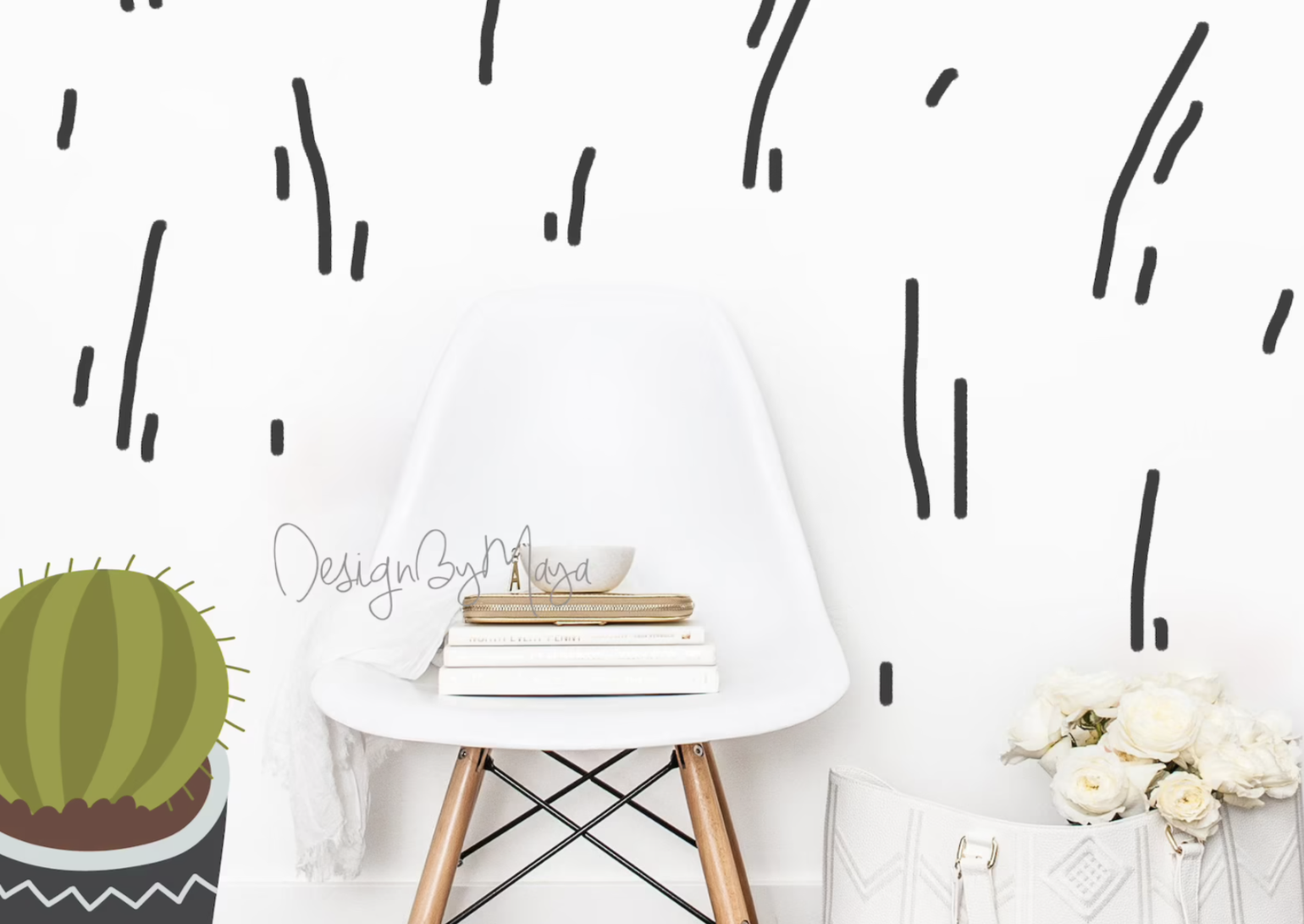 Abstract Curvy Lines - Fabric Nursery Wall Art Decals