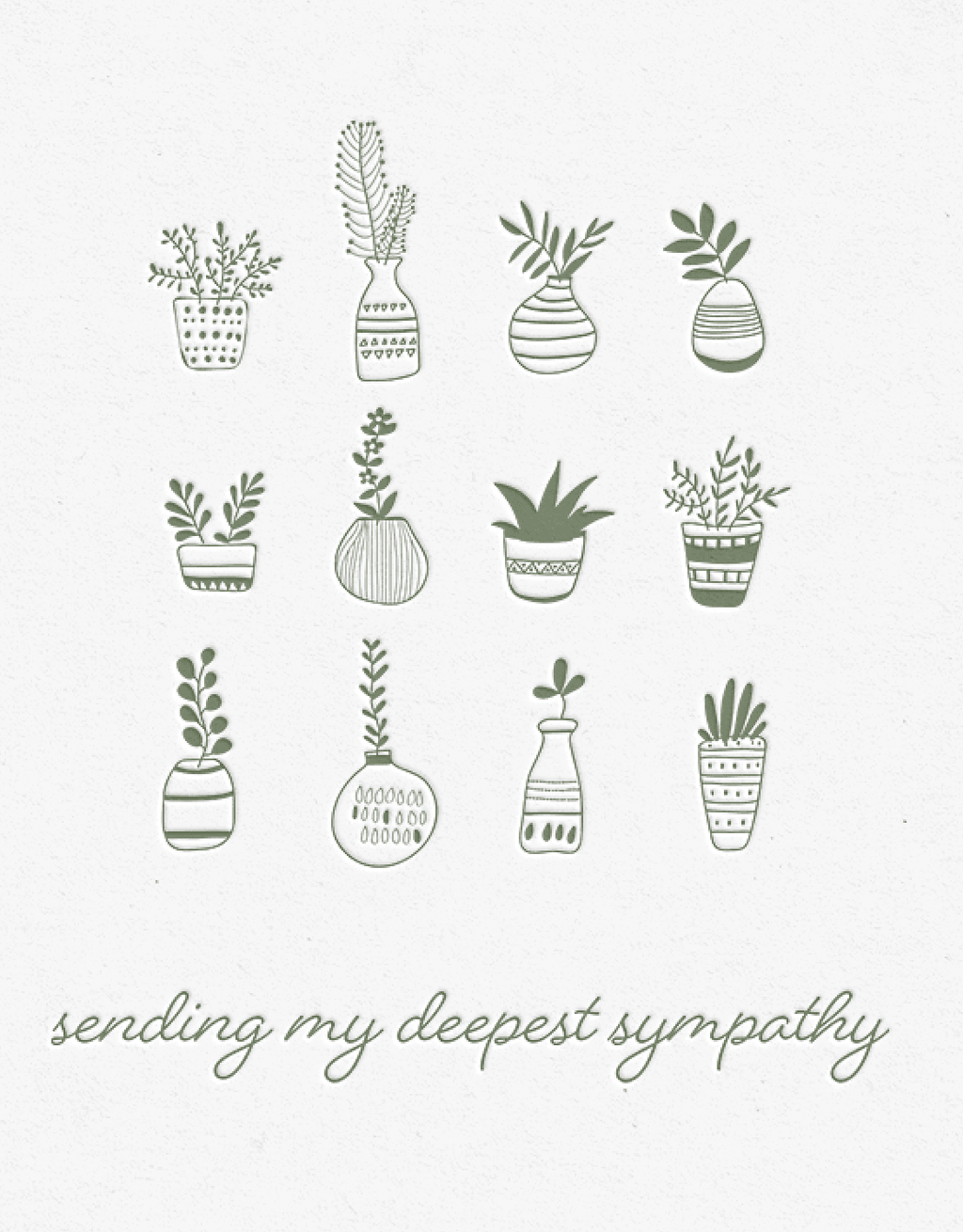 Deepest Sympathy Plants Card Box Set of 10