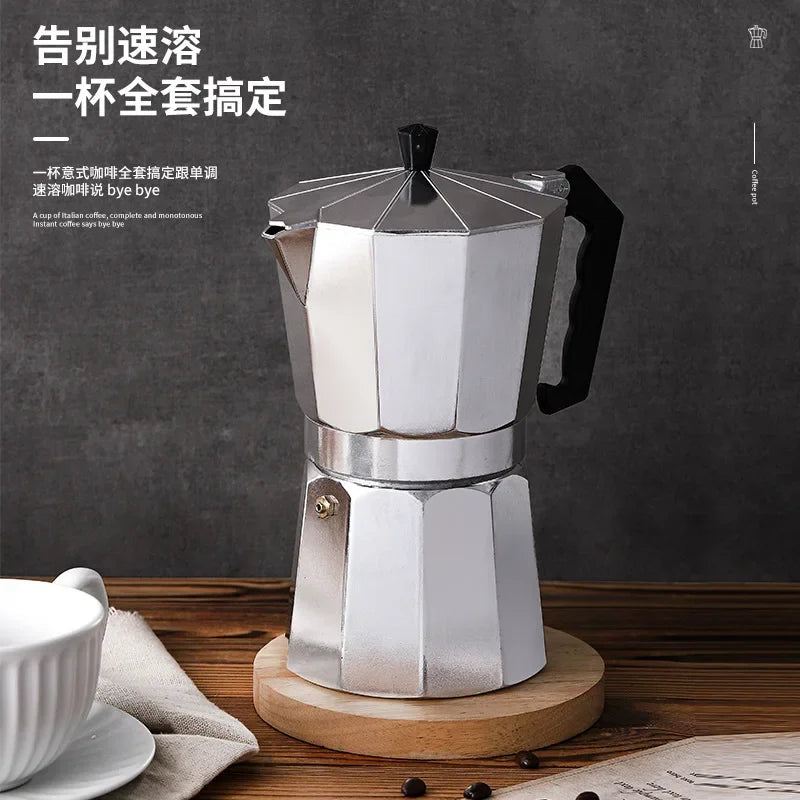 Mocha Coffee Pots Italian Aluminum Octagonal Pot Tea Maker Portable Coffee Maker