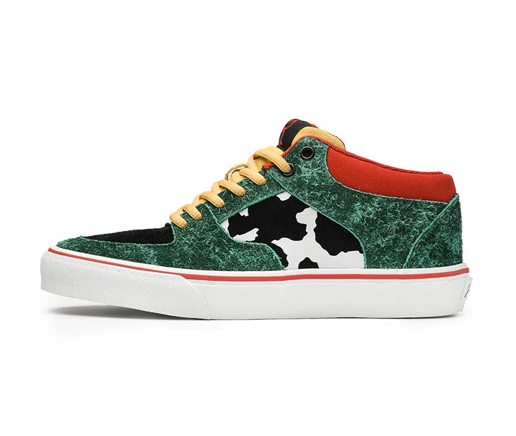 Joiints Green Mid-Top Skate Sneakers Stylish Vulcanized Casual Shoes for Teens