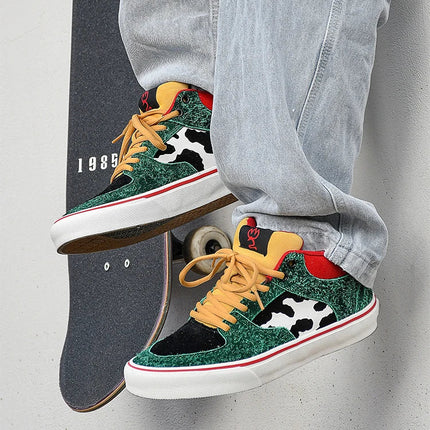 Joiints Green Mid-Top Skate Sneakers Stylish Vulcanized Casual Shoes for Teens