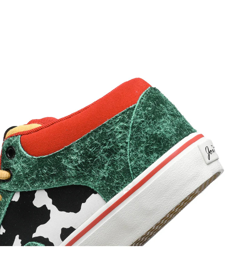 Joiints Green Mid-Top Skate Sneakers Stylish Vulcanized Casual Shoes for Teens