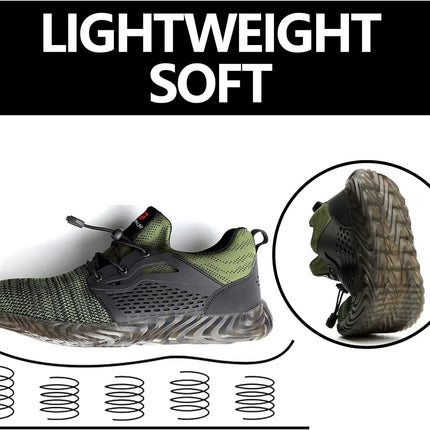 SUADEX Steel Toe Sneakers Lightweight Indestructible Work Shoes for Construction